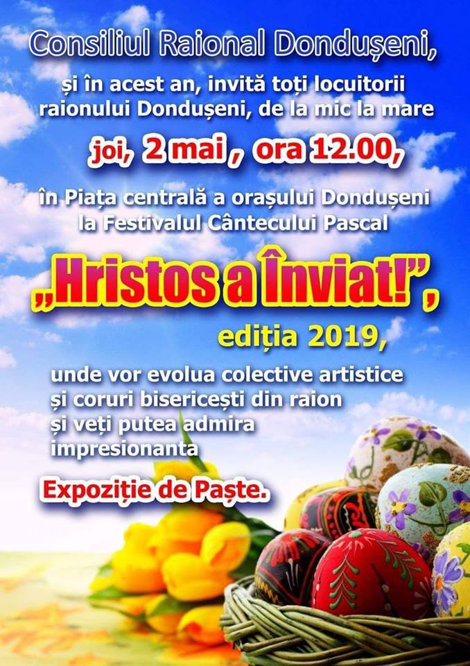 Invitație la Festivalul Cântecului Pascal „Hristos a înviat” (02.05.2019 ora 12:00)