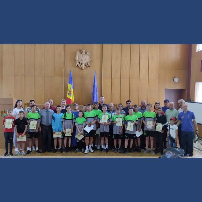 Menționarea elevilor echipei U-13 ȘSCJ al r-l Dondușeni, antrenor principal Lența Marin