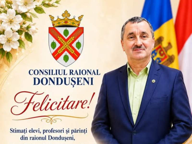 Mesaj de felicitare al Președintelui raionului Dondușeni cu prilejul sărbătorii „Ultimul Sunet” 2026